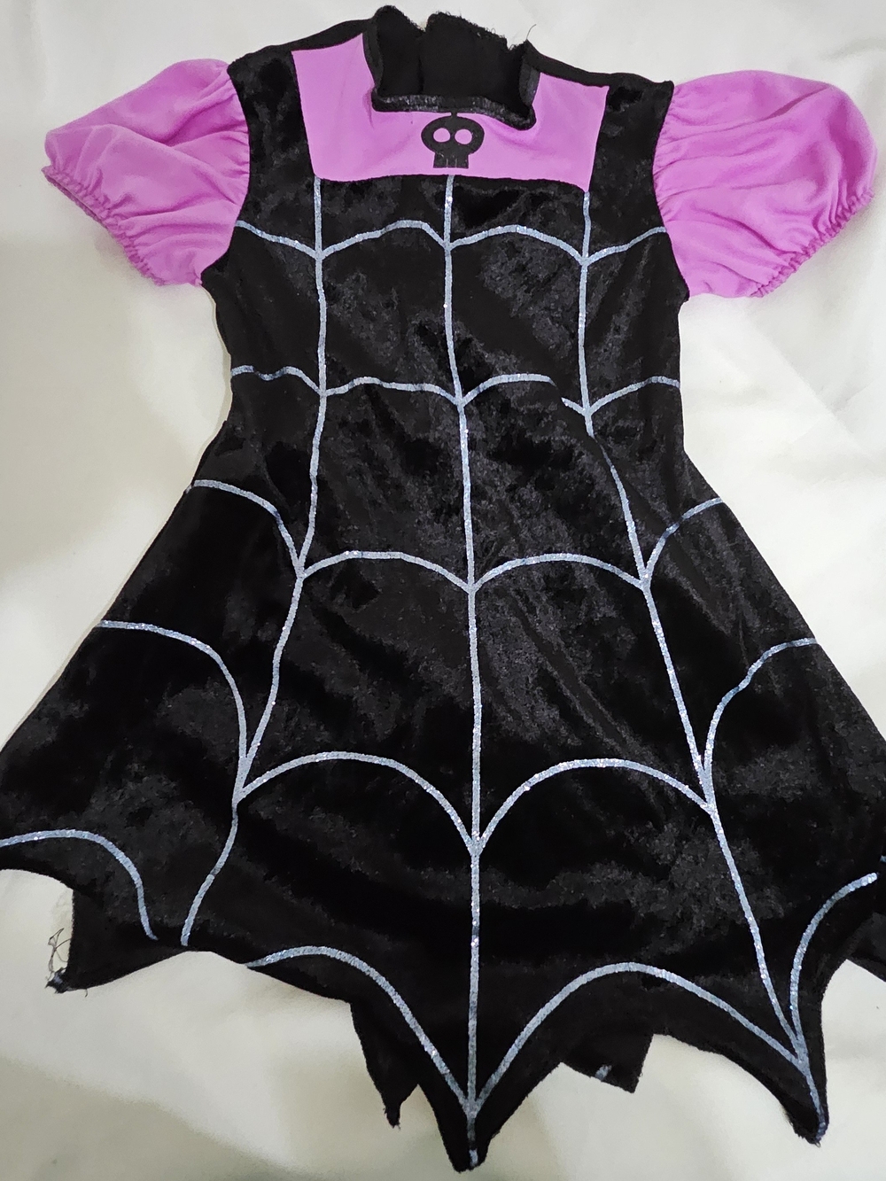 Kids Black and Pink Spider Web Dress Costume